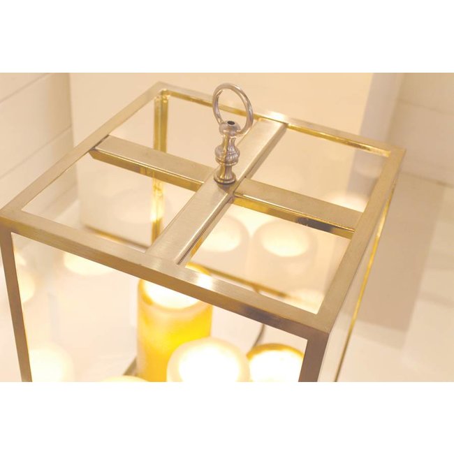 Lampe à poser transparente verre bronze 5 bougies