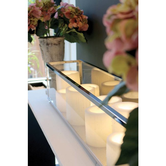 Lampe buffet en verre rustique avec bougies LED