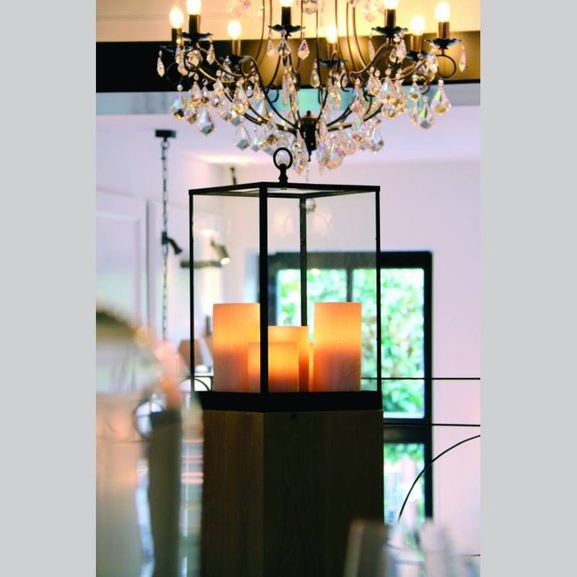 Lampe à poser transparente verre bronze 5 bougies