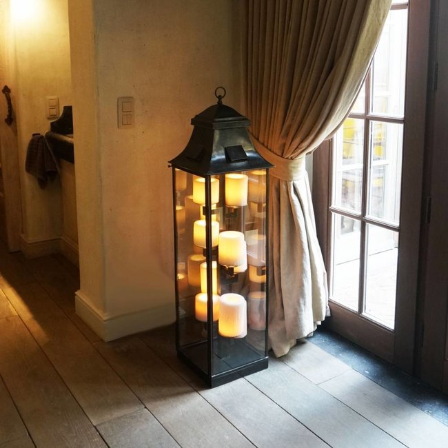 Bronzen vloerlamp met kaarsen LED landelijke stijl - Feluce