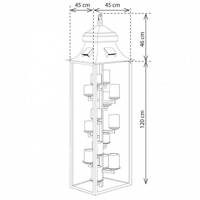 Bronzen vloerlamp met kaarsen LED landelijke stijl