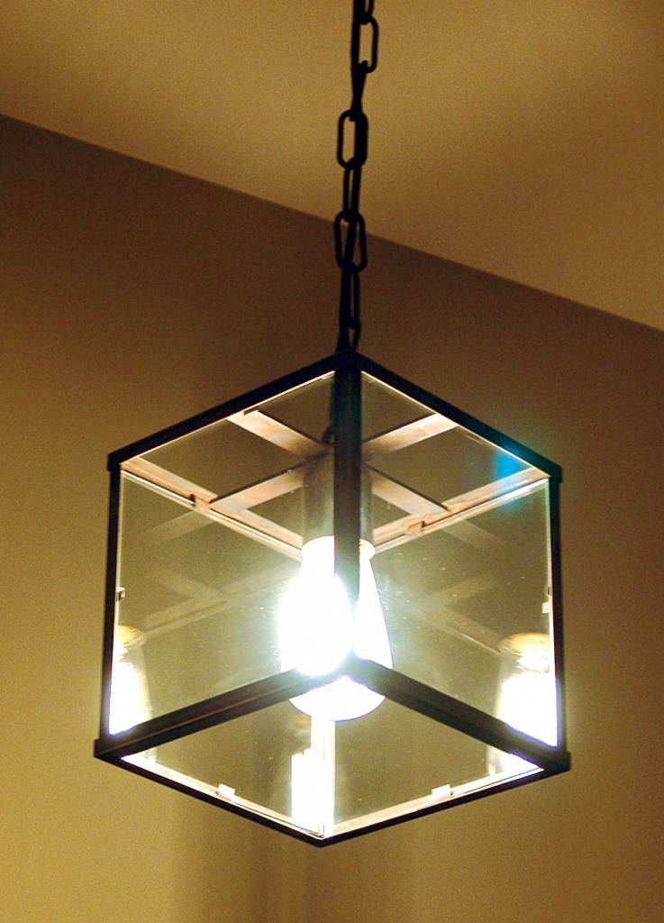 Lantaarn lamp met glas landelijk E27 met ketting Feluce