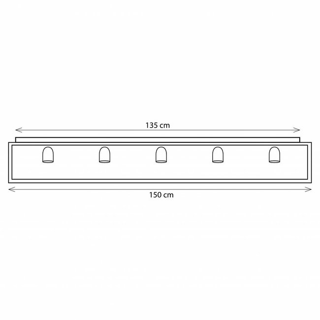 Landelijke plafondlamp glas lang, brons