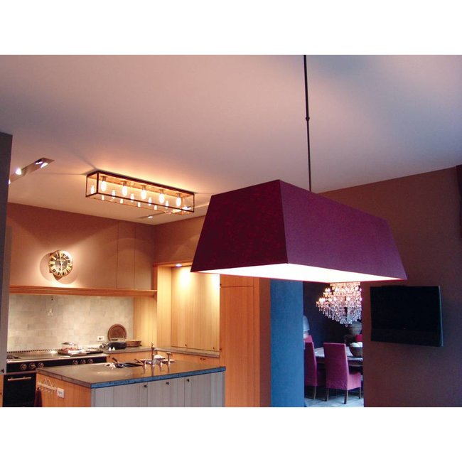 Plafonnier rustique verre bronze, nickel ou chrome