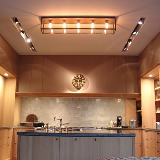 Plafonnier rustique verre bronze