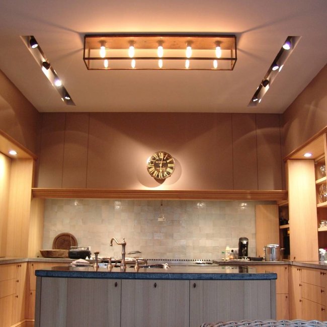 Plafonnier rustique verre bronze