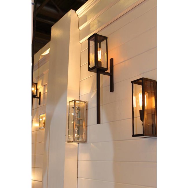 Applique murale flambeau extérieur rustique verre