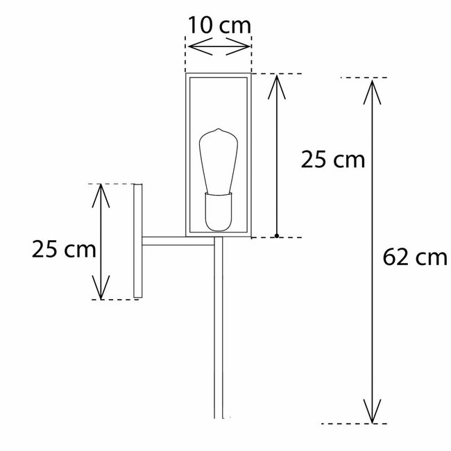 Applique murale flambeau extérieur rustique verre