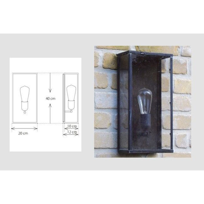 Eclairage façade extérieur verre rustique bronze, chrome, nickel, laiton