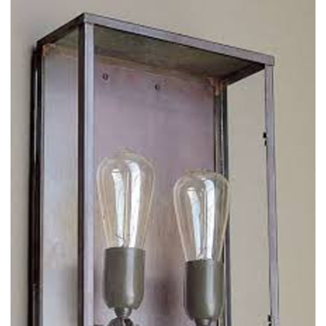 Dubbele wandlamp buiten landelijk brons, chroom, nikkel