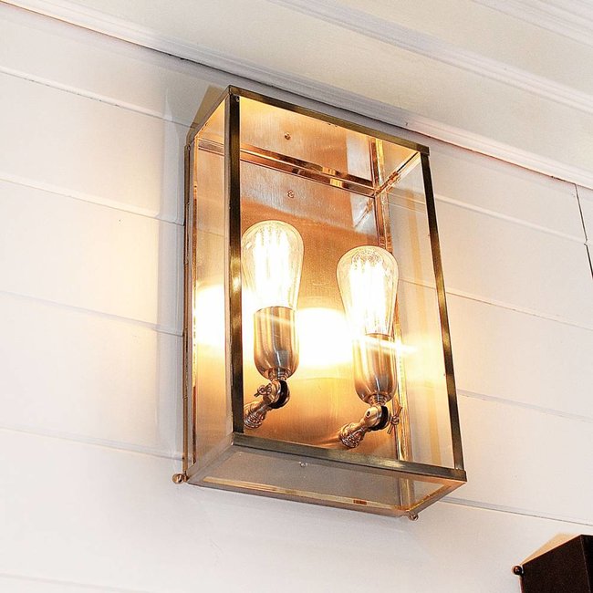 Eclairage extérieur façade maison rustique verre laiton, bronze, chrome, nickel