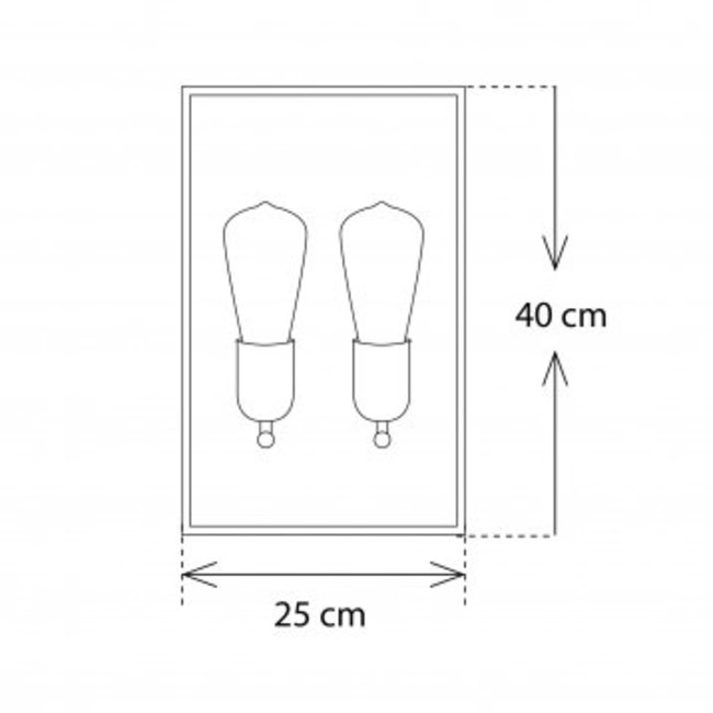 Dubbele wandlamp buiten landelijk brons, chroom, nikkel