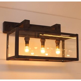 Applique murale verre rustique bronze