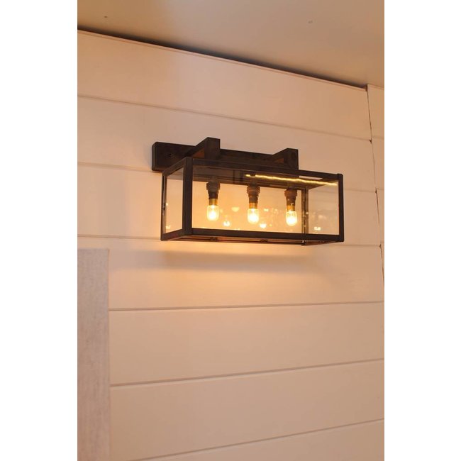 Applique murale verre rustique bronze