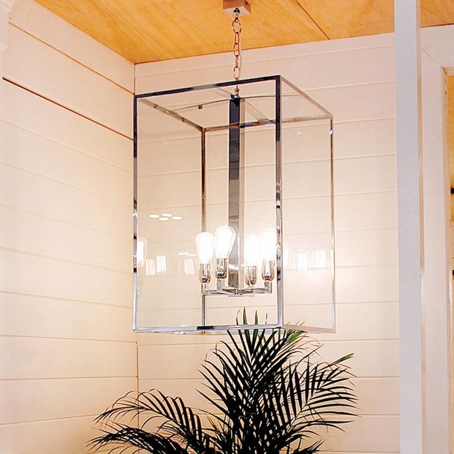 Lamp lantaarn landelijk met glas 4xE27