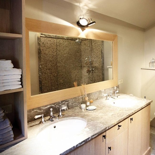 Dubbele plafondspot landelijk brons