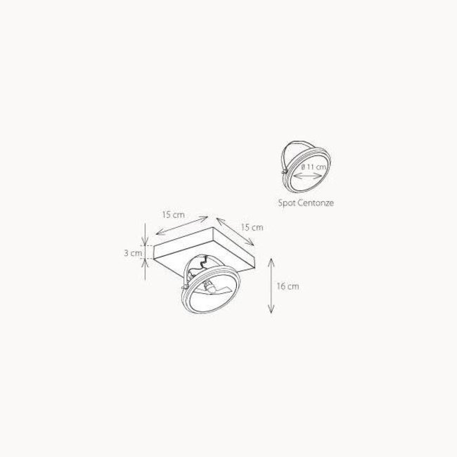 Opbouw plafondspot landelijk brons, chroom, nikkel AR111
