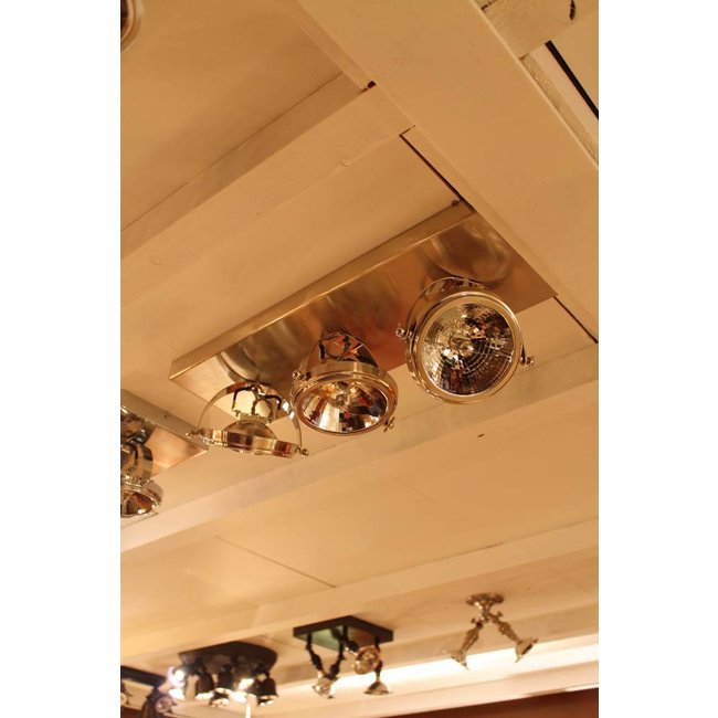 Mooie plafondlamp met 3 spots brons