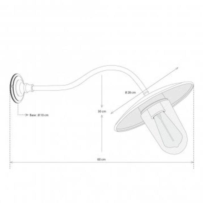 Applique murale col de cygne extérieur rustique chic