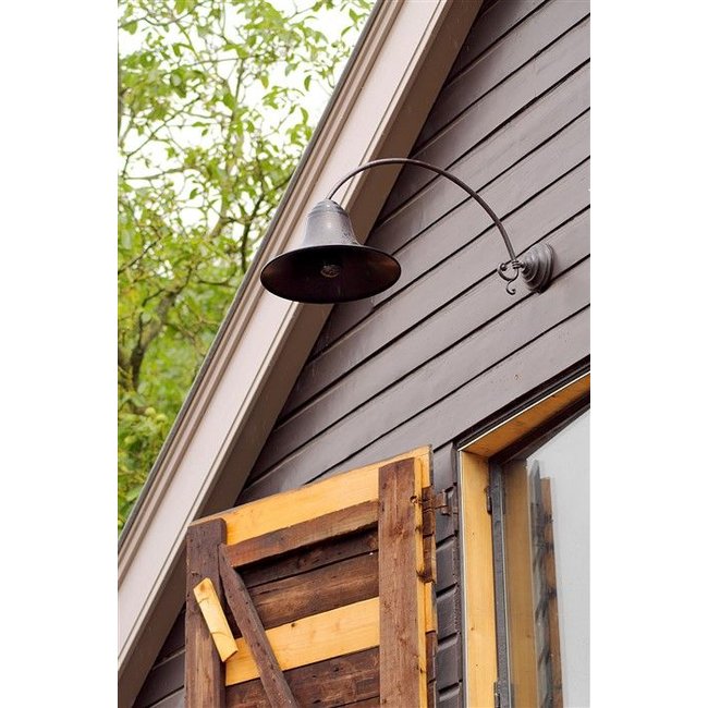 Wandlamp boog landelijk 30cm of 37cm Ø brons buiten