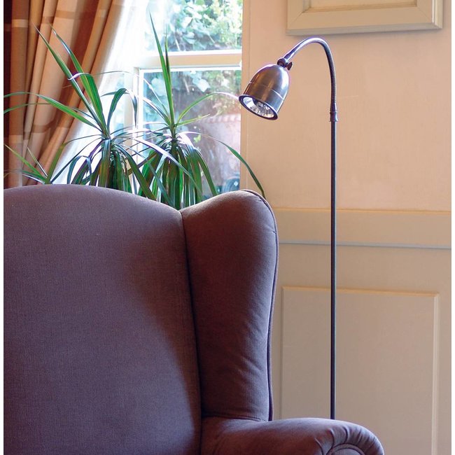 Landelijke vloerlamp brons, chroom, nikkel 120cm