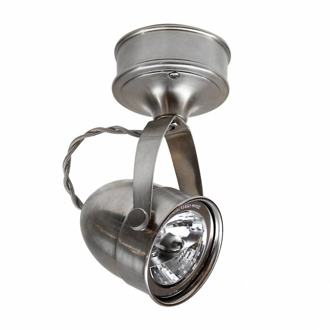 Rustieke plafondlamp brons, nikkel, chroom ronde support