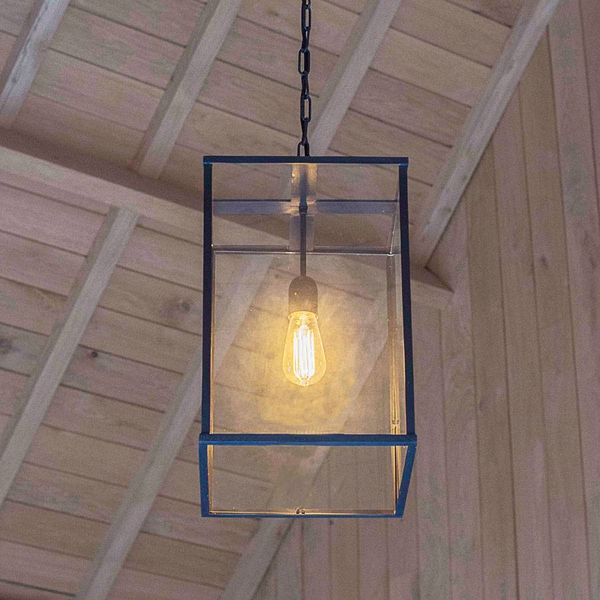 Nieuw Lantaarn lamp binnen met glas en ketting E27 - Feluce HB-46