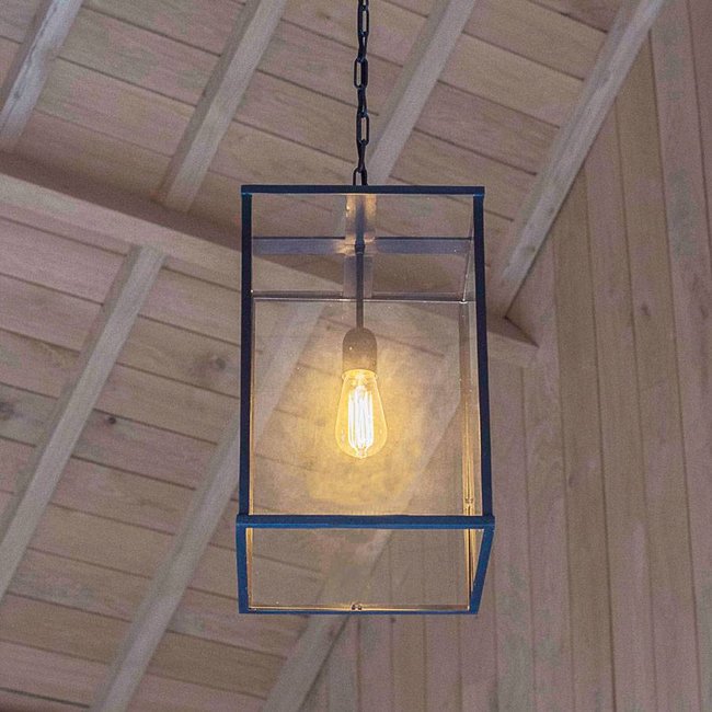 Lantaarn lamp binnen met glas en ketting E27 Feluce