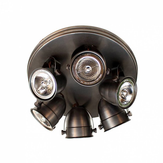 Plafondlamp spots landelijk brons, nikkel, chroom