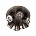 Plafonnier 6 spots rustique chic bronze, nickel, chrome