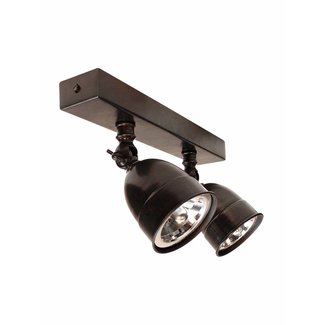 Plafondlamp brons, nikkel, chroom landelijk, 2 spots Plafondlamp brons, nikkel, chroom landelijk, 2 spots