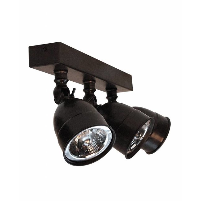 Plafondlamp 3 spots landelijk brons, nikkel, chroom