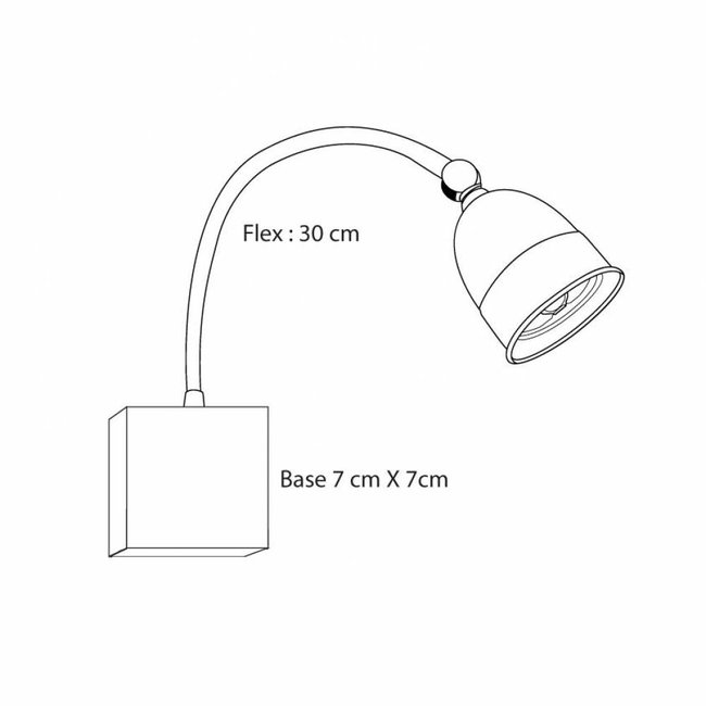 Flexibele wandlamp landelijk brons, nikkel, chroom GU10