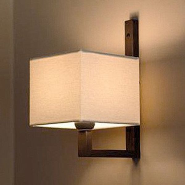 wandlamp stoffen kap landelijk, brons, nikkel, chroom - feluce