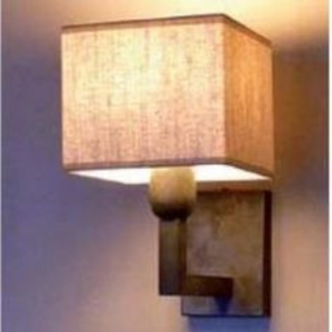 Wandlamp met kapje landelijk brons, nikkel, chroom