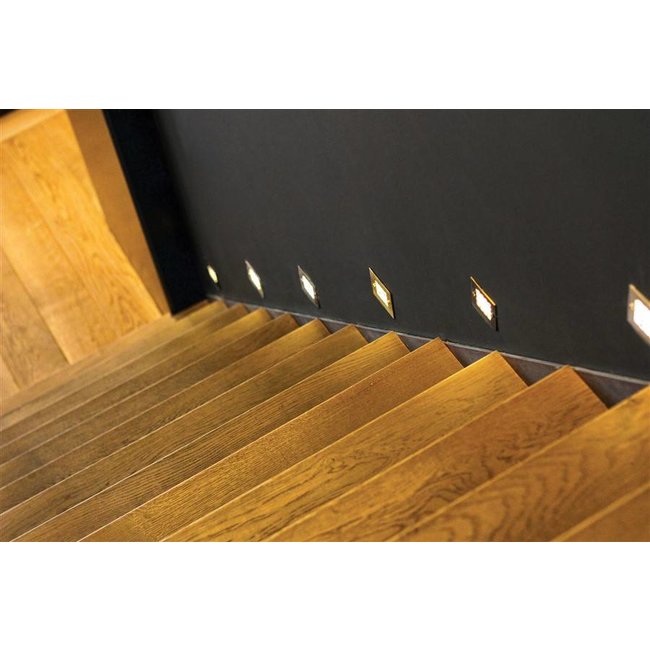 Trapverlichting inbouw IP44 brons, nikkel, chroom, goud