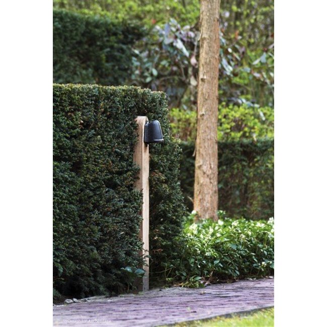 Borne bois jardin rustique teak bronze
