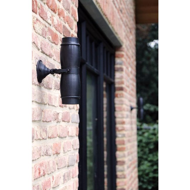 Bronskleurige wandlamp up down landelijk buiten