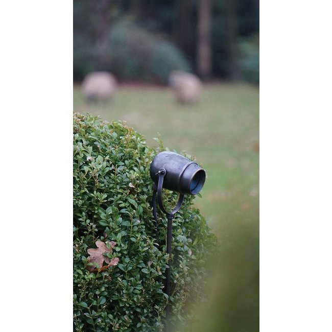 Spot de jardin rustique chic bronze, nickel, chrome