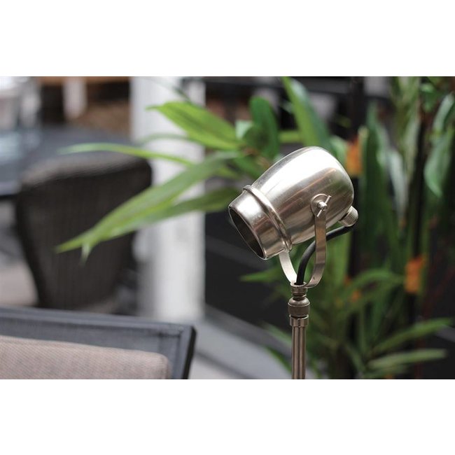 Lampe sur pied rustique bronze, nickel, chrome