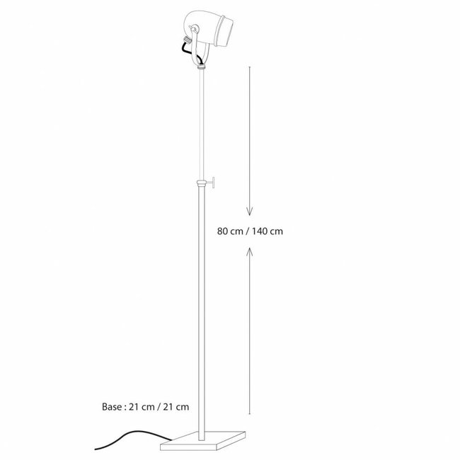 Lampe sur pied rustique bronze, nickel, chrome