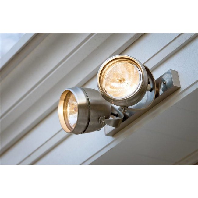 Wandspot buiten landelijk 2 spots brons, nikkel, chroom