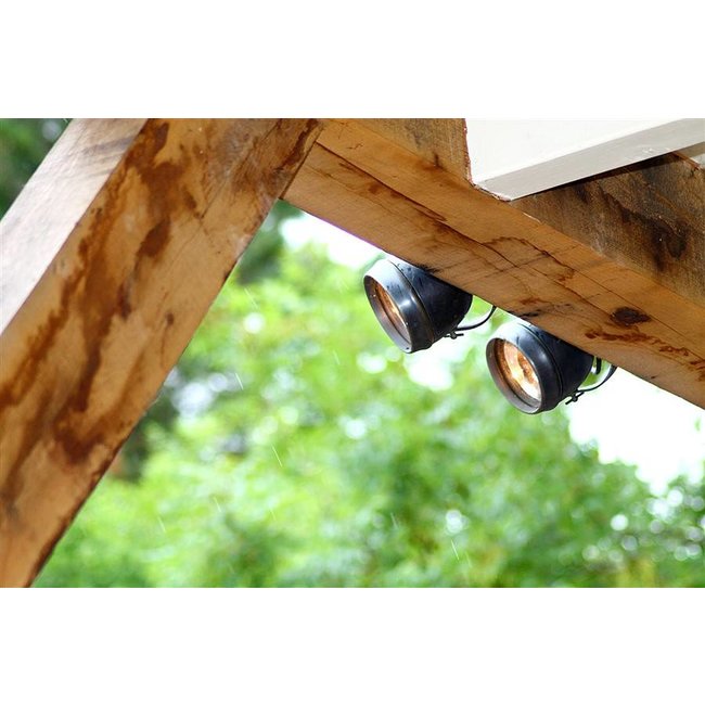 Wandspot buiten landelijk 2 spots brons, nikkel, chroom