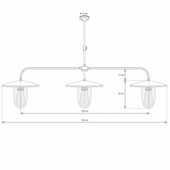Hanglamp 3 lampen landelijk brons boven eettafel