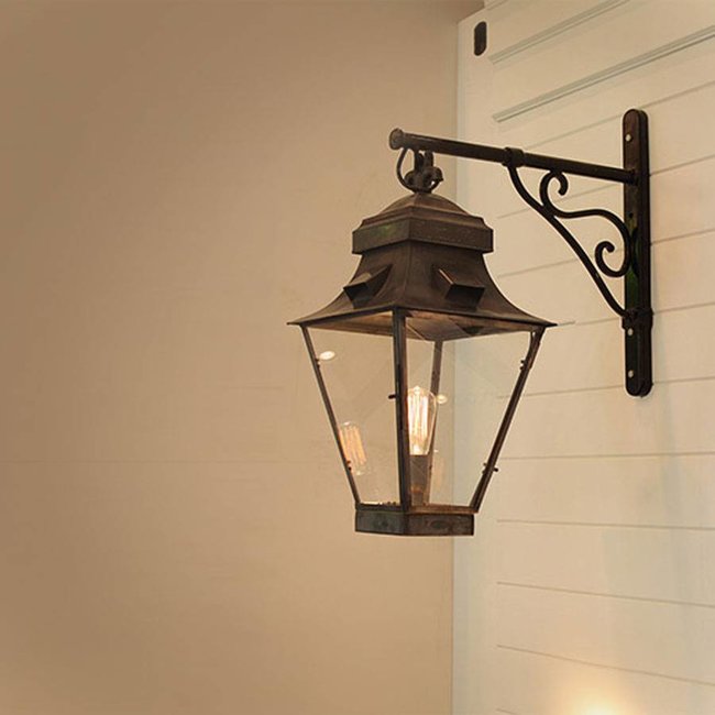 Lanterne murale extérieur rustique bronze verre