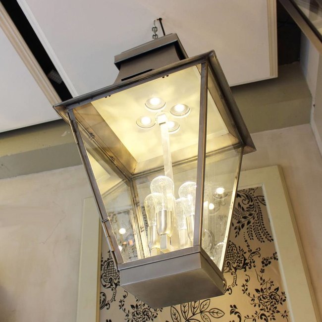 Grande lanterne rustique extérieur bronze, nickel