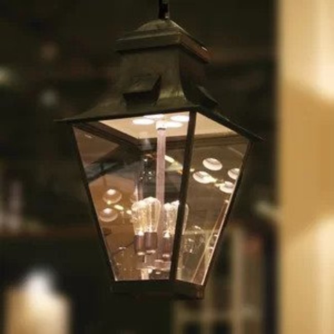 Grande lanterne rustique extérieur bronze, nickel