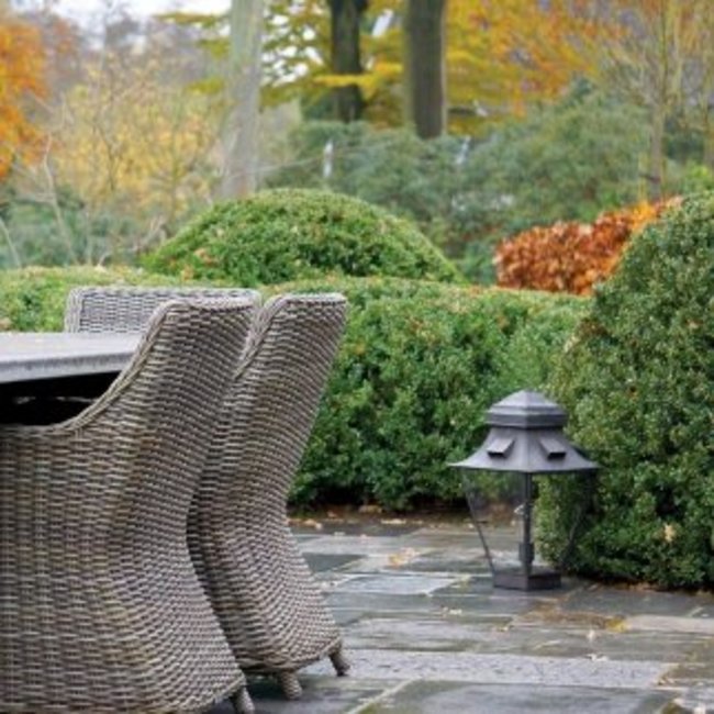 Lanterne terrasse rustique à poser bronze verre