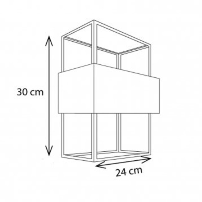 Wandlamp hal LED glas rechthoekig 30cm of 45cm H