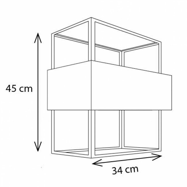 Wandlamp hal LED glas rechthoekig 30cm of 45cm H